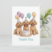 Dankjewel Verjaardag Goldendoodle Honden Verjaarda Bedankkaart (Staand voorkant)