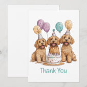 Dankjewel Verjaardag Goldendoodle Honden Verjaarda Bedankkaart (Voorkant / Achterkant)