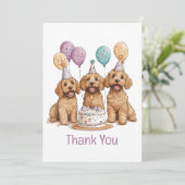 Dankjewel Verjaardag Goldendoodle Honden Verjaarda Bedankkaart (Staand voorkant)