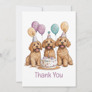 Dankjewel Verjaardag Goldendoodle Honden Verjaarda Bedankkaart
