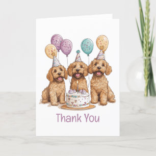 Dankjewel Verjaardag Goldendoodle Honden Verjaarda Bedankkaart