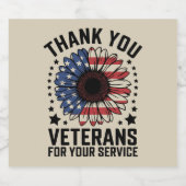 Dankjewel Veteranen Zonnebloem Militaire Veteranen Bier Etiket (Enkel label)