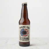 Dankjewel Veteranen Zonnebloem Militaire Veteranen Bier Etiket (Voorkant)