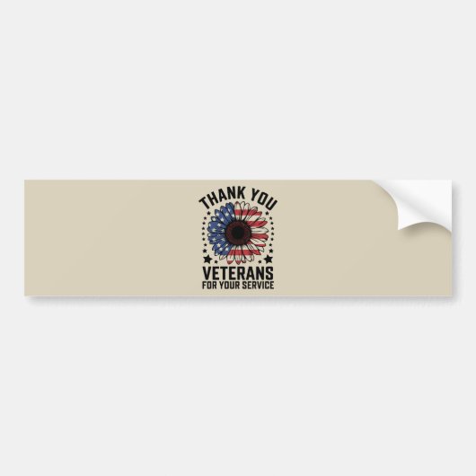 Dankjewel Veteranen Zonnebloem Militaire Veteranen Bumpersticker (Voorkant)