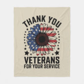 Dankjewel Veteranen Zonnebloem Militaire Veteranen Fleece Deken (Voorkant)