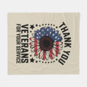 Dankjewel Veteranen Zonnebloem Militaire Veteranen Fleece Deken (Voorkant (Horizontaal))
