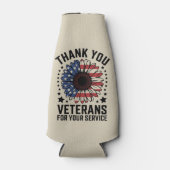 Dankjewel Veteranen Zonnebloem Militaire Veteranen Flesjeskoeler (Voorkant)