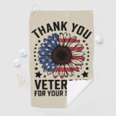 Dankjewel Veteranen Zonnebloem Militaire Veteranen Golfhanddoek (Insitu)