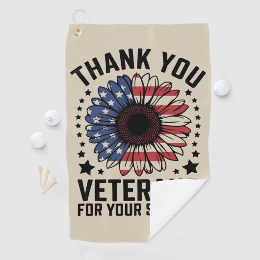 Dankjewel Veteranen Zonnebloem Militaire Veteranen Golfhanddoek (Insitu)