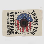 Dankjewel Veteranen Zonnebloem Militaire Veteranen Golfhanddoek (Horizontaal)