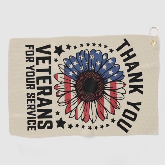 Dankjewel Veteranen Zonnebloem Militaire Veteranen Golfhanddoek (Horizontaal)