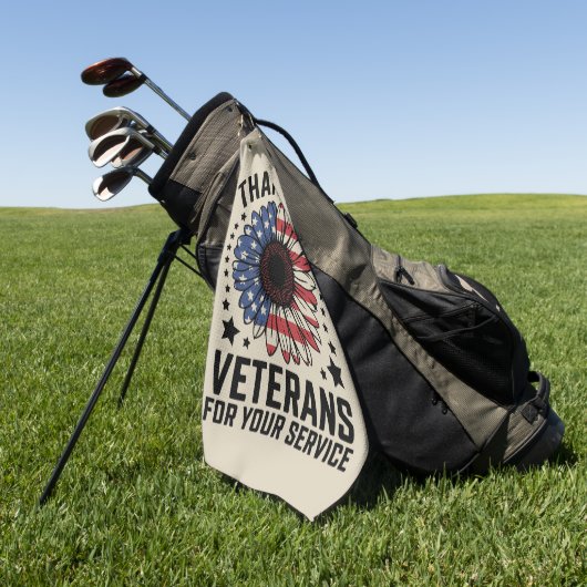 Dankjewel Veteranen Zonnebloem Militaire Veteranen Golfhanddoek (Groen)