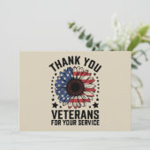 Dankjewel Veteranen Zonnebloem Militaire Veteranen Kaart (Staand voorkant)