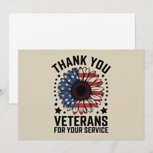 Dankjewel Veteranen Zonnebloem Militaire Veteranen Kaart (Voorkant / Achterkant)