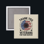 Dankjewel Veteranen Zonnebloem Militaire Veteranen Magneet<br><div class="desc">Dank u veteranen zonnebloem militaire veteranen dag eerbetoon</div>