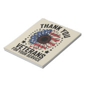Dankjewel Veteranen Zonnebloem Militaire Veteranen Notitieblok (Linkerzijde)