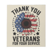 Dankjewel Veteranen Zonnebloem Militaire Veteranen Notitieblok (Voorkant)