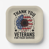 Dankjewel Veteranen Zonnebloem Militaire Veteranen Papieren Bordje (Voorkant)