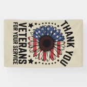 Dankjewel Veteranen Zonnebloem Militaire Veteranen Spandoek (Horizontaal)