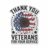 Dankjewel Veteranen Zonnebloem Militaire Veteranen Sticker (Voorkant)
