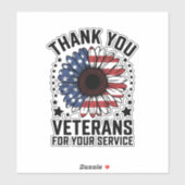 Dankjewel Veteranen Zonnebloem Militaire Veteranen Sticker (Vel)