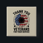 Dankjewel Veteranen Zonnebloem Militaire Veteranen Vierkante Button 5,1 Cm<br><div class="desc">Dank u veteranen zonnebloem militaire veteranen dag eerbetoon</div>