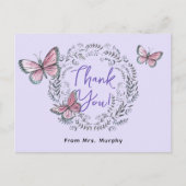 Dankjewel Vlinder Leraar Briefkaart (Voorkant)