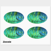 Dankjewel, vlinder ovale sticker (Vel)