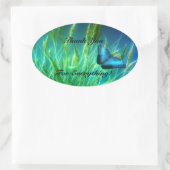 Dankjewel, vlinder ovale sticker (Tas)