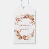 Dankjewel voor de dwarse herfstvos-pompoen-babybor cadeaulabel (Voorkant)