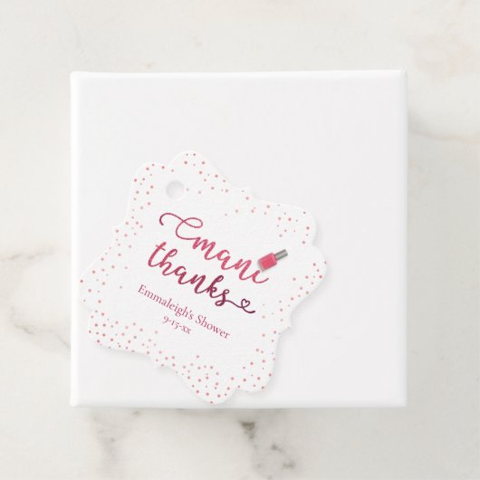 Dankjewel voor de roze mani bedankjes labels (In situ)