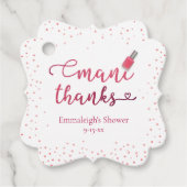 Dankjewel voor de roze mani bedankjes labels (Voorkant)