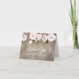 Dankjewel voor de rustieke trouwbloemen bedankkaart