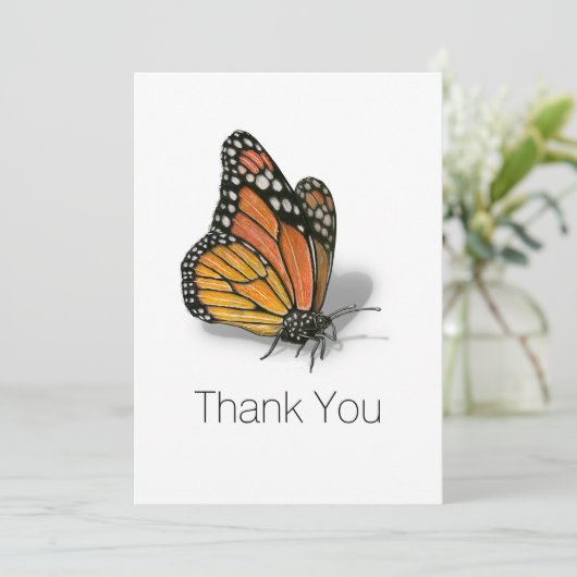 Dankjewel voor Monarch Vlinder Bedankkaart (Staand voorkant)