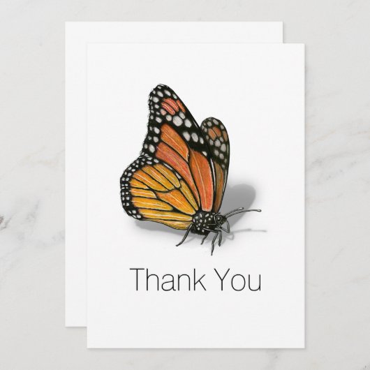 Dankjewel voor Monarch Vlinder Bedankkaart (Voorkant / Achterkant)