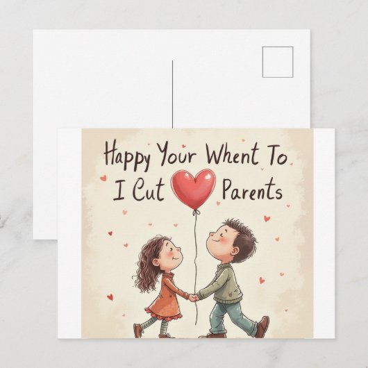 Dankjewel voor ouders briefkaart (Voorkant / Achterkant)