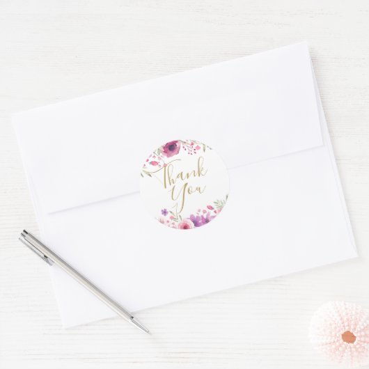 Dankjewel Weide Bloemen Ronde Sticker (Envelop)