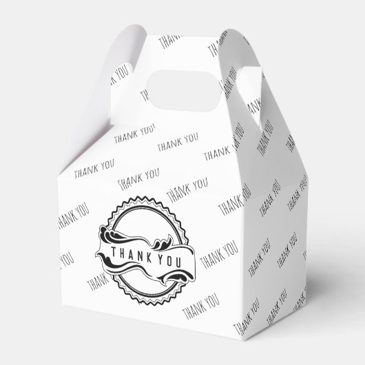 Dankjewel zegel en bloeiende afhaaldoos bedankdoosjes (Achterkant)