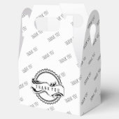 Dankjewel zegel en bloeiende afhaaldoos bedankdoosjes (Geopend)