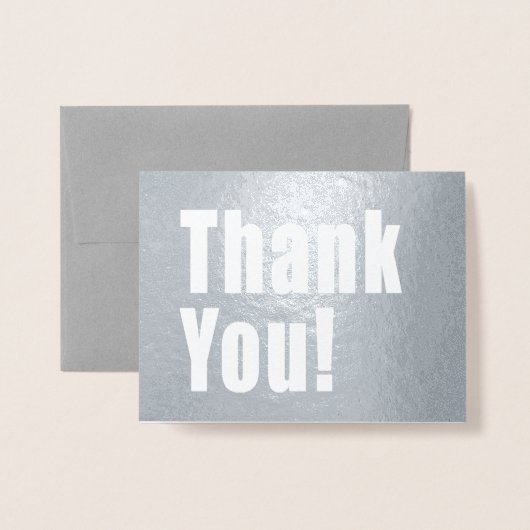Dankjewel Zilveren Decor met aangepaste tekst Folie Kaarten (Voorkant met envelop)