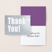 Dankjewel Zilveren Decor met aangepaste tekst Folie Kaarten (Display)