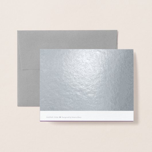 Dankjewel Zilveren Decor met aangepaste tekst Folie Kaarten (Met envelop)