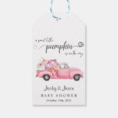 Dankjewel Zoete Kleine Pompoen Roze Baby Shower Cadeaulabel (Achterkant)