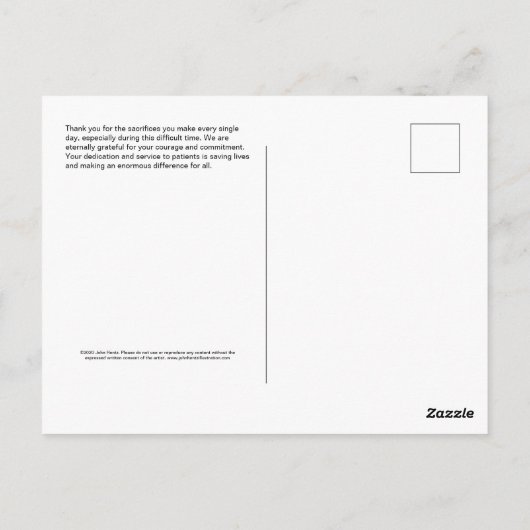Dankjewel Zorgverleners Briefkaart (Achterkant)