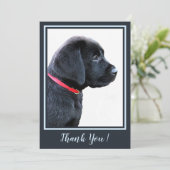 Dankjewel Zwarte Labrador Puppy - Moderne Schattig Bedankkaart (Staand voorkant)