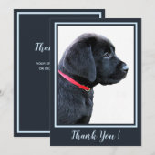 Dankjewel Zwarte Labrador Puppy - Moderne Schattig Bedankkaart (Voorkant / Achterkant)