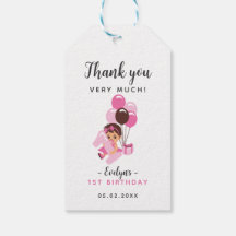 Dankjewelabel voor eerste verjaardag van meisje me