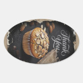 Dankjewelamandelmaanzaadmuffin Ovale Sticker (Voorkant)