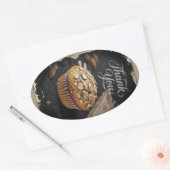 Dankjewelamandelmaanzaadmuffin Ovale Sticker (Envelop)