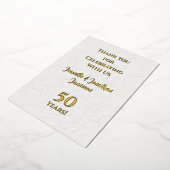 Dankjewelbrief 50ste verjaardag Goud  Folie Uitnodiging (Gedraaid)